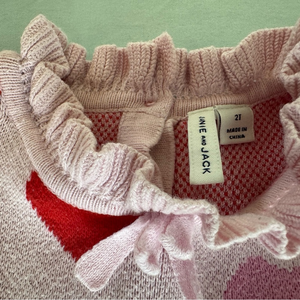 Bundle of 2 Janie and Jack baby girl sweater dresses. Size- 2T - Picture 7 of 8